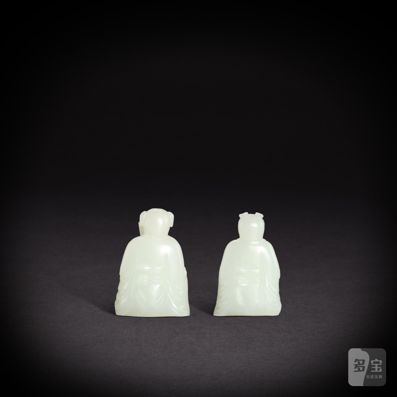 Two white jade zodiac figures, Qing dynasty, 18th - 19th century | 清十八至十九世紀 白玉生肖坐像兩件 - 图2